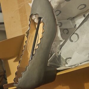 Maybn Scalloped Edge Gray Women's Shoes